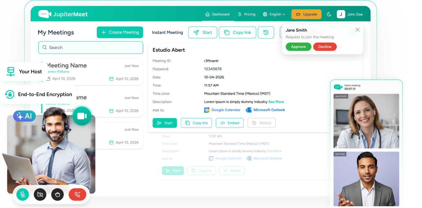 JupiterMeet - Self-Hosted Video Conferencing Dashboard