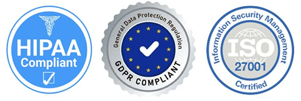 ISO, HIPAA, and GDPR Compliance Badges